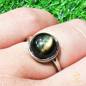 Gold Sheen Obsidian Ring