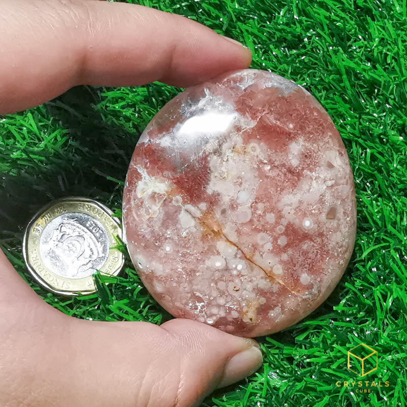 Sakura (Cherry Blossom) Agate Palm Stone