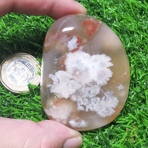 Sakura (Cherry Blossom) Agate Palm Stone
