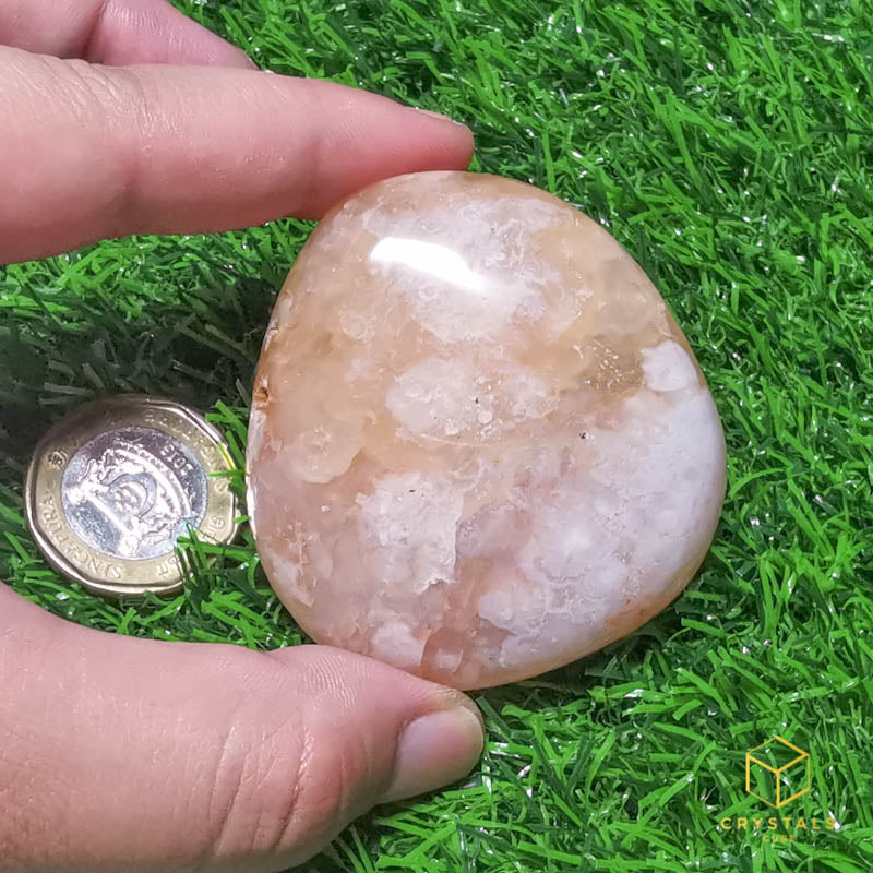 Sakura (Cherry Blossom) Agate Palm Stone