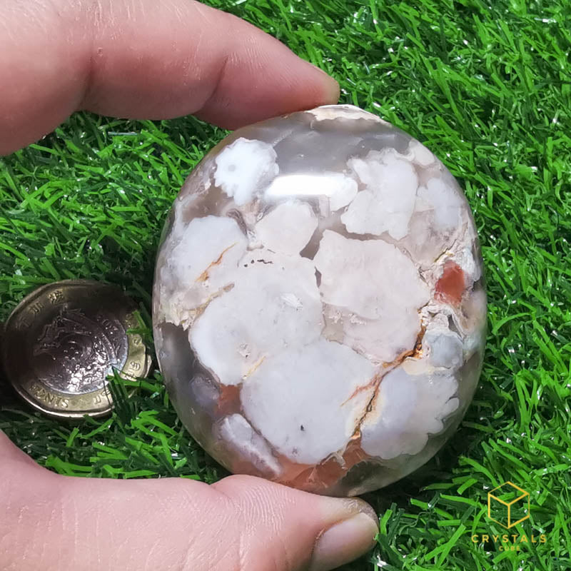 Sakura (Cherry Blossom) Agate Palm Stone