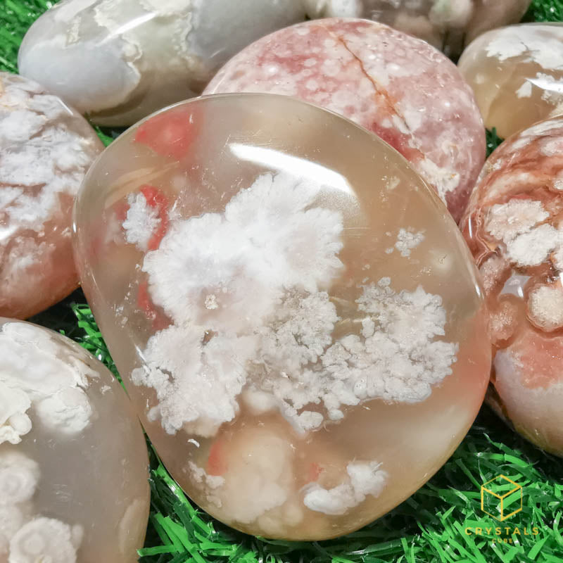 Sakura (Cherry Blossom) Agate Palm Stone