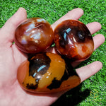 Load image into Gallery viewer, Agate (Red/Orange) &amp; Carnelian Palm Stone
