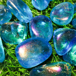 Load image into Gallery viewer, Aqua Aura Quartz Tumble
