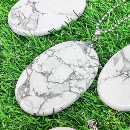 Howlite Oval Pendant - Big