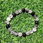 Load image into Gallery viewer, Black Rutile (Tourmalinated Quart) Bracelet
