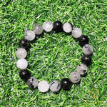 Load image into Gallery viewer, Black Rutile (Tourmalinated Quart) Bracelet
