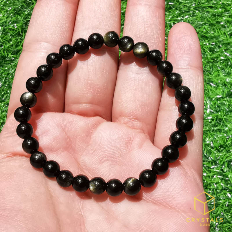 Buy LKBEADS Unisex gem golden obsidian 8mm, 23 Pieces round smooth beads  stretchable 7 inch bracelet for men,women-Healing,  Meditation,Prosperity,Good Luck Bracelet at Amazon.in