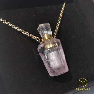 Essential Oil Crystal Bottle Necklace - Amethyst, Fluorite & Rose Quartz