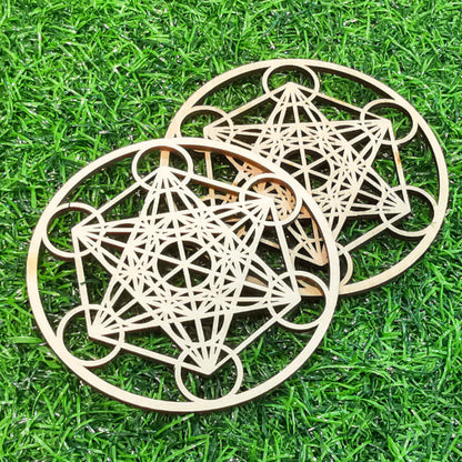 Flower of life & Metatron's Cube - Wooden Energy Grid