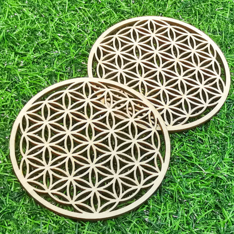 Flower of life & Metatron's Cube - Wooden Energy Grid