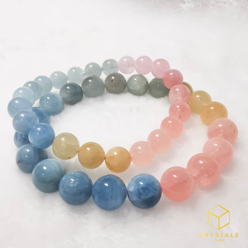 Colorful Beryl (Aquamarine & Morganite) Bracelet