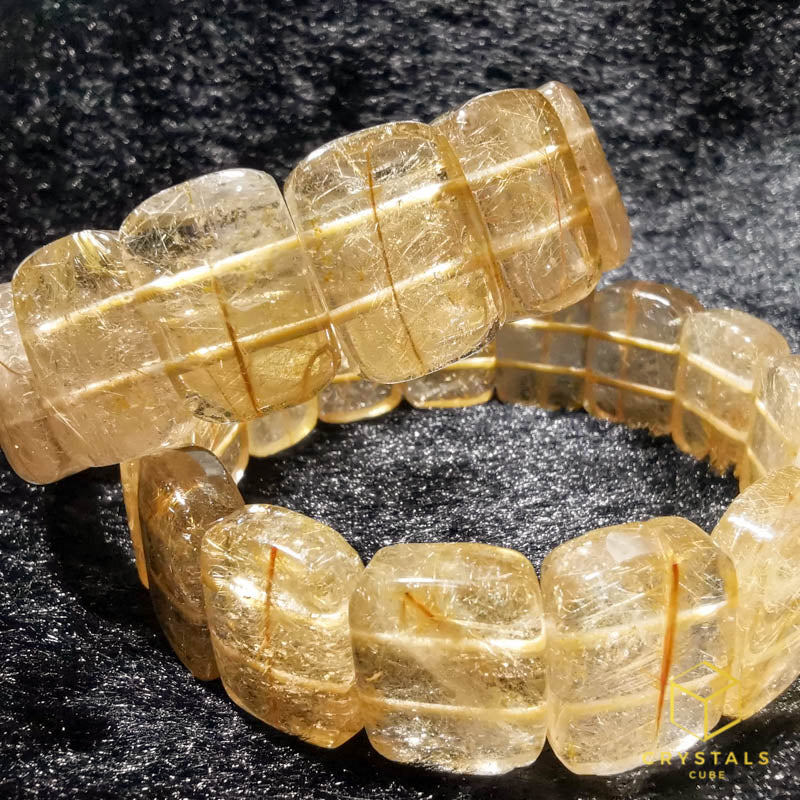 Golden Rutilated Quartz Flat Bracelet - Promotion*!!!