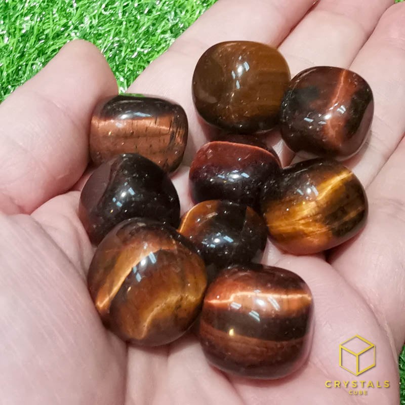 Tiger's Eye Cube Tumble - Red