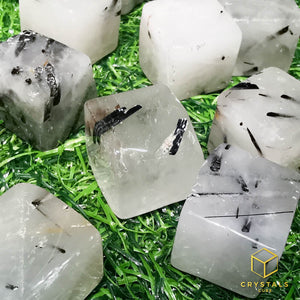 Black Rutile (Tourmalinated Quart) Cube Tumble