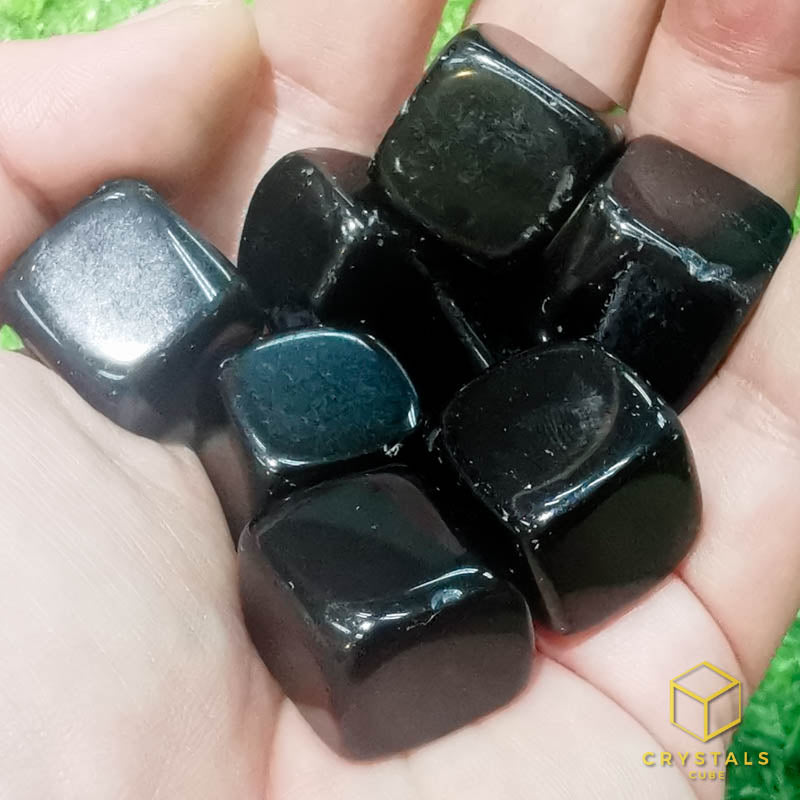 Black Obsidian Cube Tumble