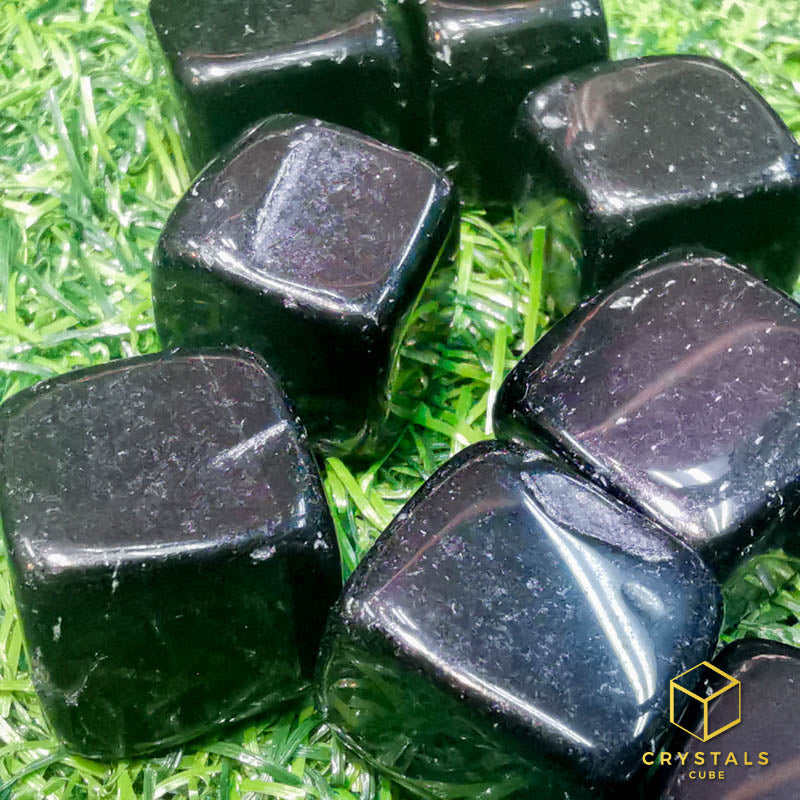 Black Obsidian Cube Tumble