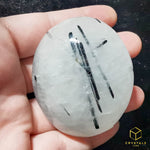 Load image into Gallery viewer, Black Rutile (Tourmalinated Quart) Palm Stone
