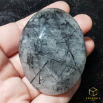 Load image into Gallery viewer, Black Rutile (Tourmalinated Quart) Palm Stone
