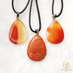 Agate (Red/Orange) & Carnelian Pendant