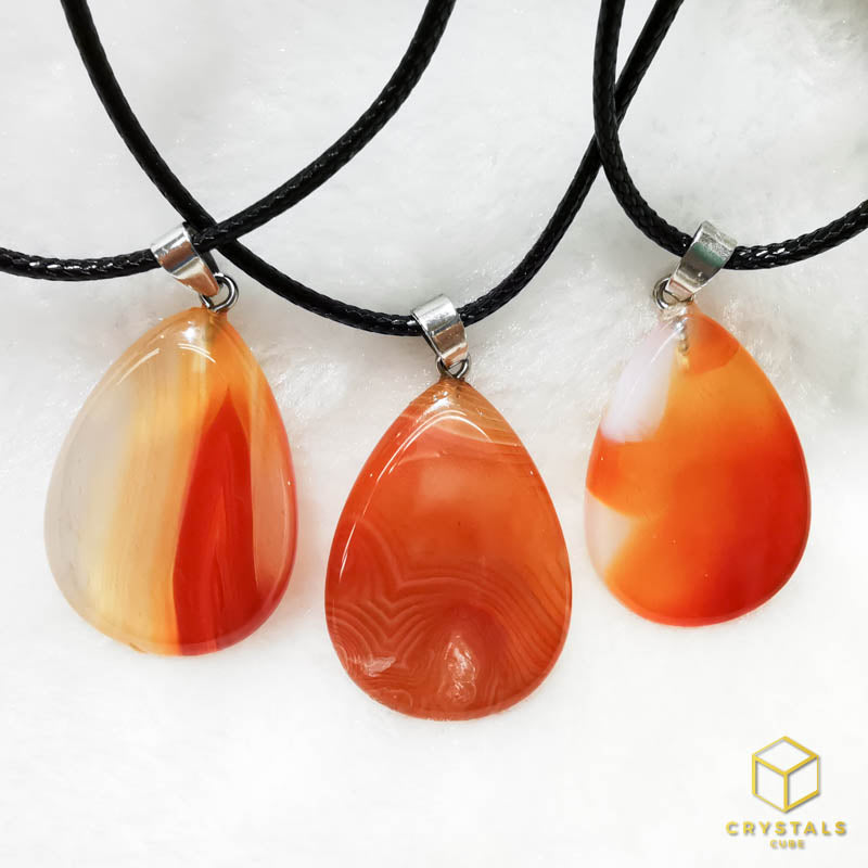 Agate (Red/Orange) & Carnelian Pendant