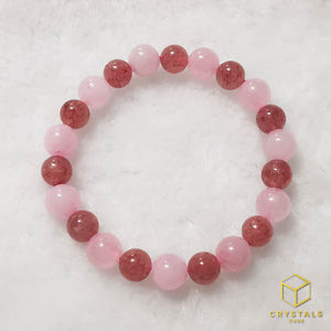 ENCHANTED Relationship Bracelet - Rose Quartz & Strawberry Quartz