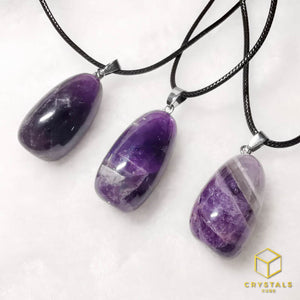 Chervon Amethyst Tumble Pendant