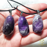 Load image into Gallery viewer, Chervon Amethyst Tumble Pendant
