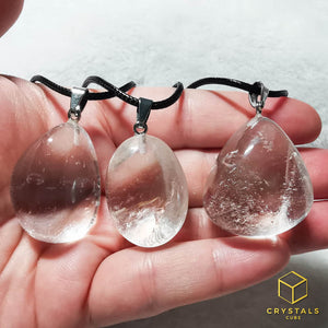 Clear Quartz Cube Tumble Pendant