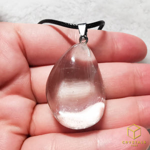 Clear Quartz Cube Tumble Pendant