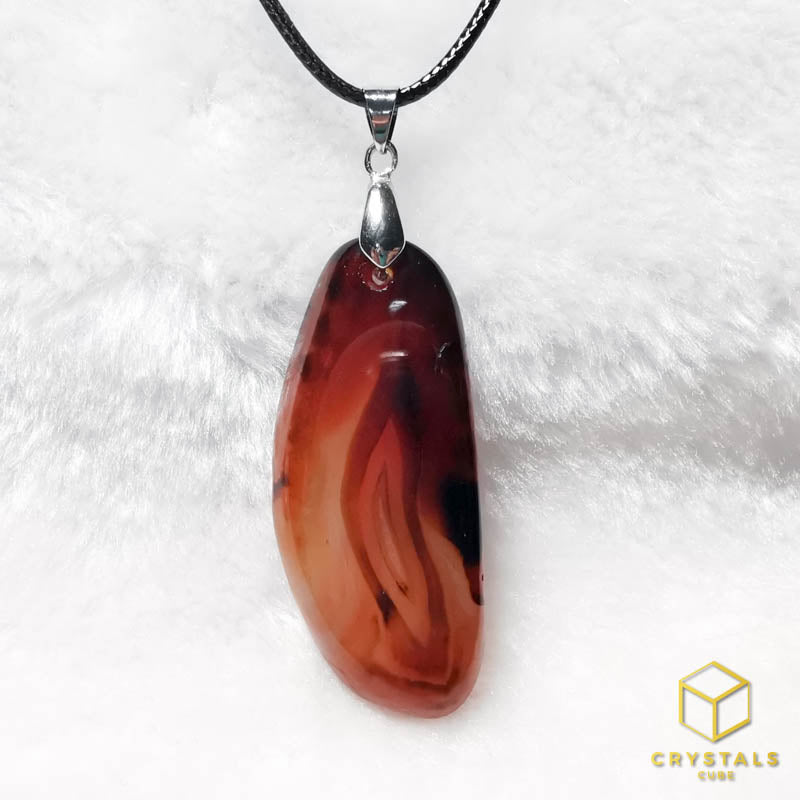 Agate (Red/Orange) & Carnelian Pendant