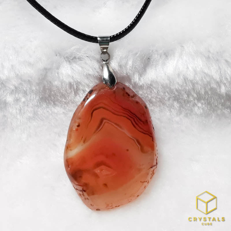 Agate (Red/Orange) & Carnelian Pendant