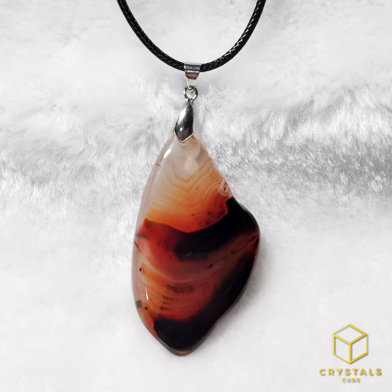 Agate (Red/Orange) & Carnelian Pendant