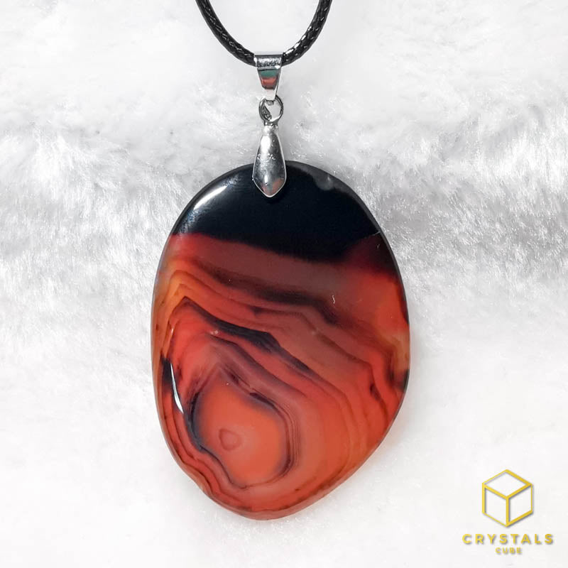Agate (Red/Orange) & Carnelian Pendant