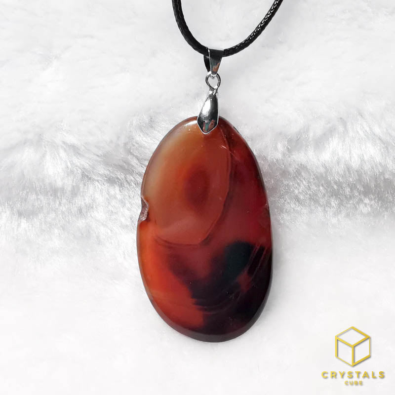 Agate (Red/Orange) & Carnelian Pendant