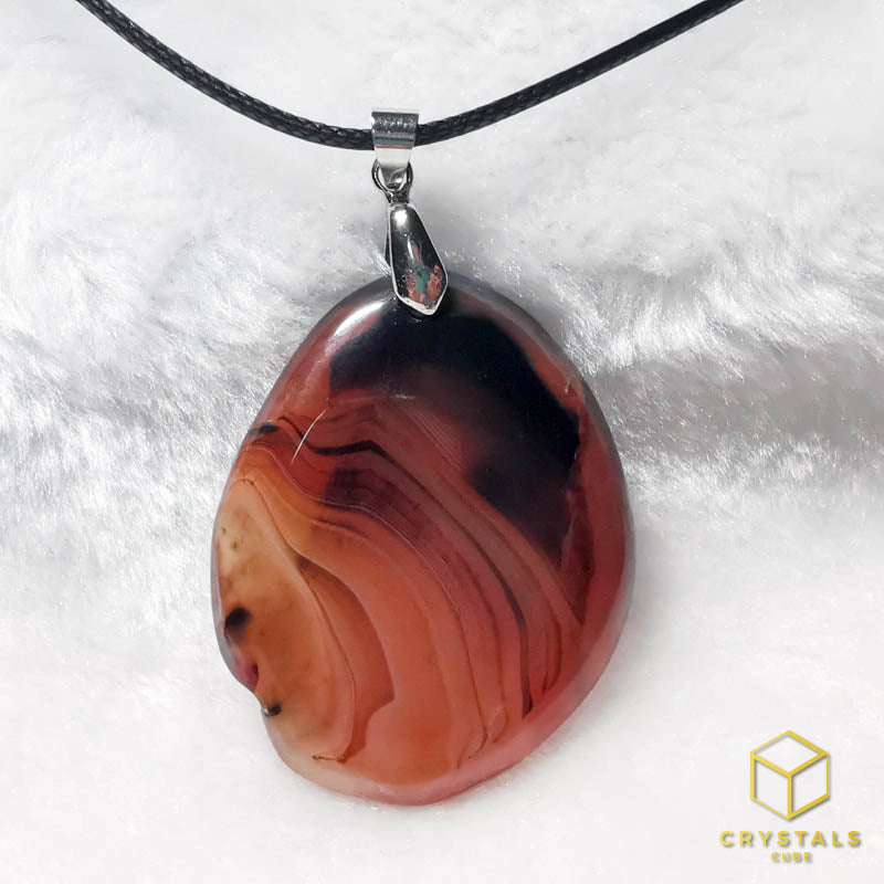Agate (Red/Orange) & Carnelian Pendant