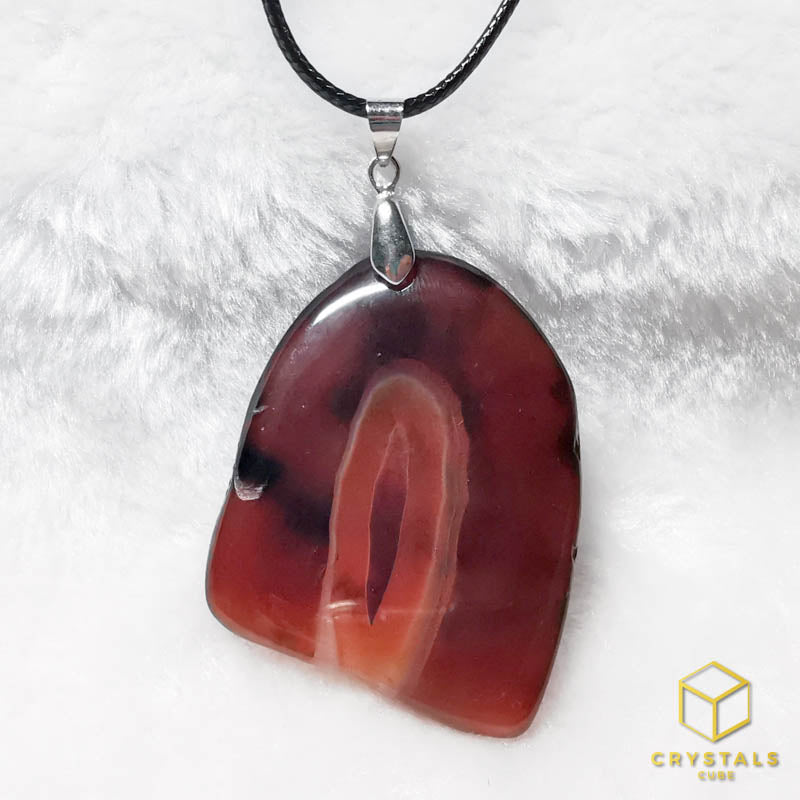 Agate (Red/Orange) & Carnelian Pendant