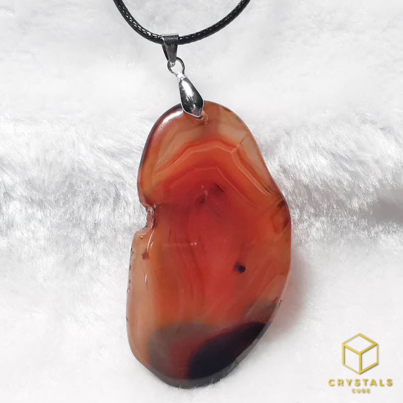 Agate (Red/Orange) & Carnelian Pendant