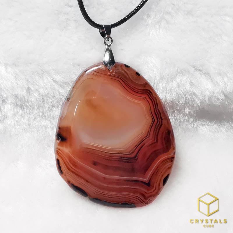 Agate (Red/Orange) & Carnelian Pendant