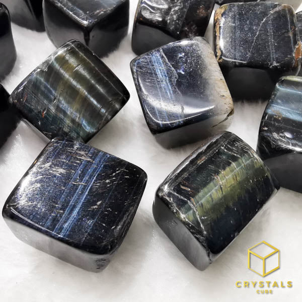 Tiger's Eye Cube Tumble - Blue