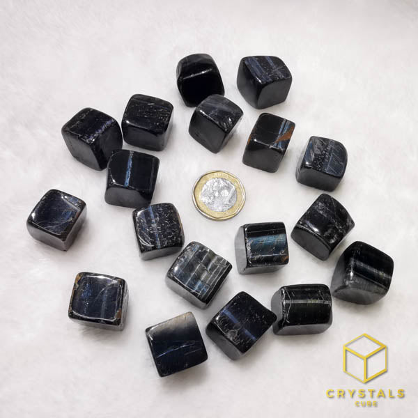 Tiger's Eye Cube Tumble - Blue