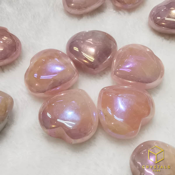 Aura Rose Quartz Heart