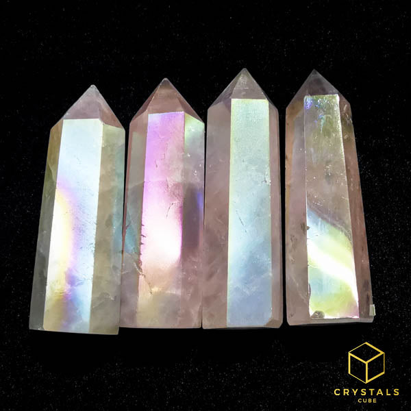 Aura Rose Quartz Point