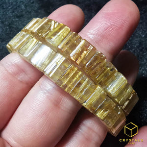 Golden Rutilated Quartz*** Flat Bracelet