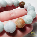 Load image into Gallery viewer, Jade (Burmese) Lotus Bead Bracelet
