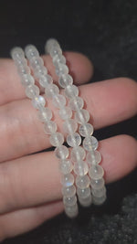 Load and play video in Gallery viewer, Rainbow Moonstone*** Bracelet 4.7-4.9mm
